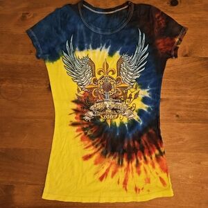 Daytona Beach Bike Week 2016 75th Anniversary Tie Dye Tshirt Size Small